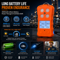 Detector de Gas Portátil 4 en 1 HIREP, Recargable, Monitor Multigas O2 H2S CO LEL con Alarma de Sonido, Luz y Vibración OEM
