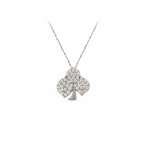 14K <b>Solid</b> <b>Gold</b> Clover Charm <b>Pendant</b> Necklace Women's Fine Jewelry with Zircon Flower Shape Model Newest Made in Turkey - Product Image 2