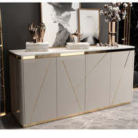 Table console en acier inoxydable métal doré bois mdf gris de luxe pour couloir
