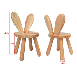 Cute <b>Kids</b> Chair Rabbit Ear Shaped Hardwood <b>Wooden</b> Toddler Classroom Solid Wood Chairs - Product Image 4