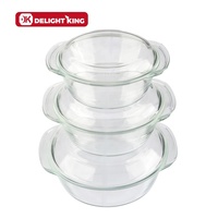 Ensemble de 6 casseroles en verre, grand ensemble de casseroles en verre borosilicate avec poignée