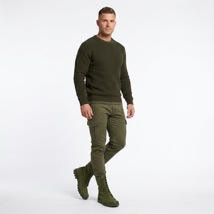 HBC04 <b>Green</b> Canvas High Top Outdoor Boots <b>Lace</b>-Up Durable All Seasons Men - Product Image 3
