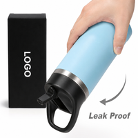 Bouteille d'eau pour enfants de 12 oz pour le bureau et l'école, avec une taille compacte de 17 cm, une poignée facile à transporter et une revêtement en poudre Dry Grip