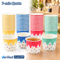 Gobelet en papier personnalisé SOTON, simple paroi, 8 oz, jetable, pour crème glacée, boissons chaudes, café, desserts, idéal pour les mariages et événements.