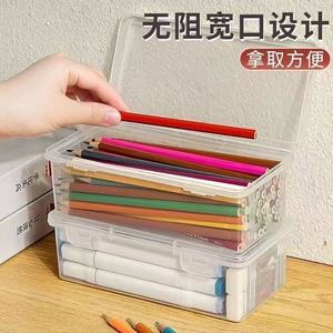 Caja de almacenamiento transparente para lápices, organizador de papelería para estudiantes con capacidad para 120 lápices de colores, crayones, dibujo y bocetos - Product Image 5