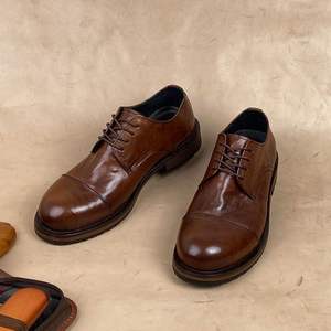 Chaussures classiques en cuir véritable à lacets, décontractées et élégantes, chaussures en cuir pour hommes sur mesure haut de gamme - Product Image 3