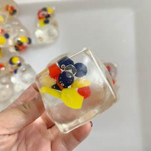 Juguetes de cubos de malta blandos GL, hechos a mano, con relleno de cuentas de frutas transparentes, bolas de azúcar para apretar, juguetes para niños y adultos, cubitos de hielo - Product Image 5