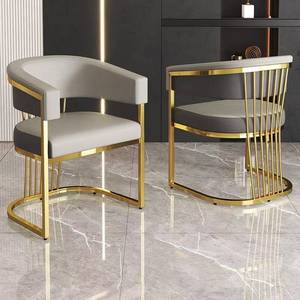 Silla de Comedor Moderna de Metal de Lujo K para Hotel, Oficina, Salón de Belleza, Recepción, para Clientes de Salón de Uñas, Aplicación de Maquillaje - Product Image 4