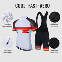 Ensemble de maillot de cyclisme d'été à manches courtes, short à bretelles à séchage rapide, vêtements de vélo pour hommes, pour la conduite sur route
