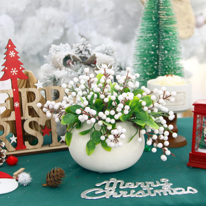 6 Pack Réaliste <span class=keywords><strong>Faux</strong></span> Or Berry Tiges Collection De Noël <span class=keywords><strong>Faux</strong></span> <span class=keywords><strong>Houx</strong></span> Berry Arbre Ornements DIY Guirlande Vase Vacances Décor À La Maison - Product Image 2