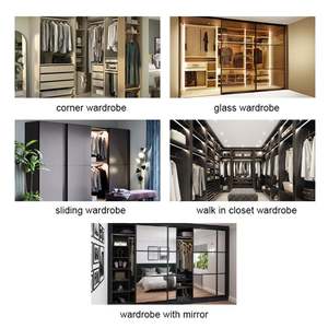 Armoire de chambre à coucher en bois moderne avec éclairage LED, design extensible et personnalisable pour la maison, l'appartement ou la villa - Product Image 4