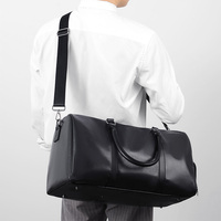 Sac de voyage de week-end pour homme en cuir PU, grande capacité, imperméable, avec fermeture éclair, poche pour vêtements mouillés, logo personnalisé, portable