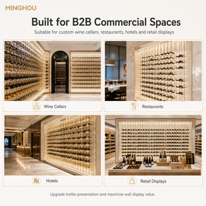Portabottiglie da Esposizione Minghou in Acrilico Armadietto per Vino con Luce a Led e <span class=keywords><strong>Scaffale</strong></span> in Metallo per Cantina <span class=keywords><strong>Design</strong></span> Personalizzato - Product Image 5