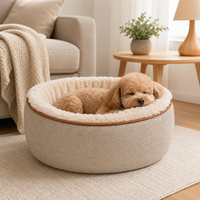Lit de sommeil orthopédique pour animaux de compagnie de qualité supérieure avec soutien profond et confortable, tissu lavable et doublure en fausse fourrure douillette