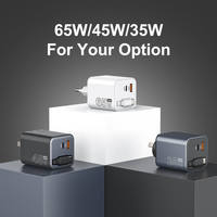 Adaptateur secteur mural pour ordinateur portable 65W GaN multi-ports 3-en-1 rétractable télescopique PD 3.0 Super Fast Charging, chargeur de téléphone US