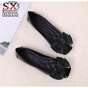 Оптовая продажа, китайский завод, низкая цена, удобные женские туфли на плоской подошве без застежки с бантом, женская обувь на плоской подошве - Product Image 4