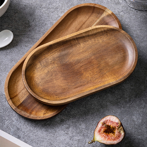 Plato de madera para servir té fruta bandeja decorativa plato de verduras plato de cena para el hogar bandeja de café de <span class=keywords><strong>cocina</strong></span> - Product Image 2