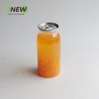 250Ml 330ML 350ML 400ML 500ML 650ML PET Plastique Transparent Lait Thé Café Pull Anneau Cap Boisson Pop Peut Facile Extrémité Ouverte