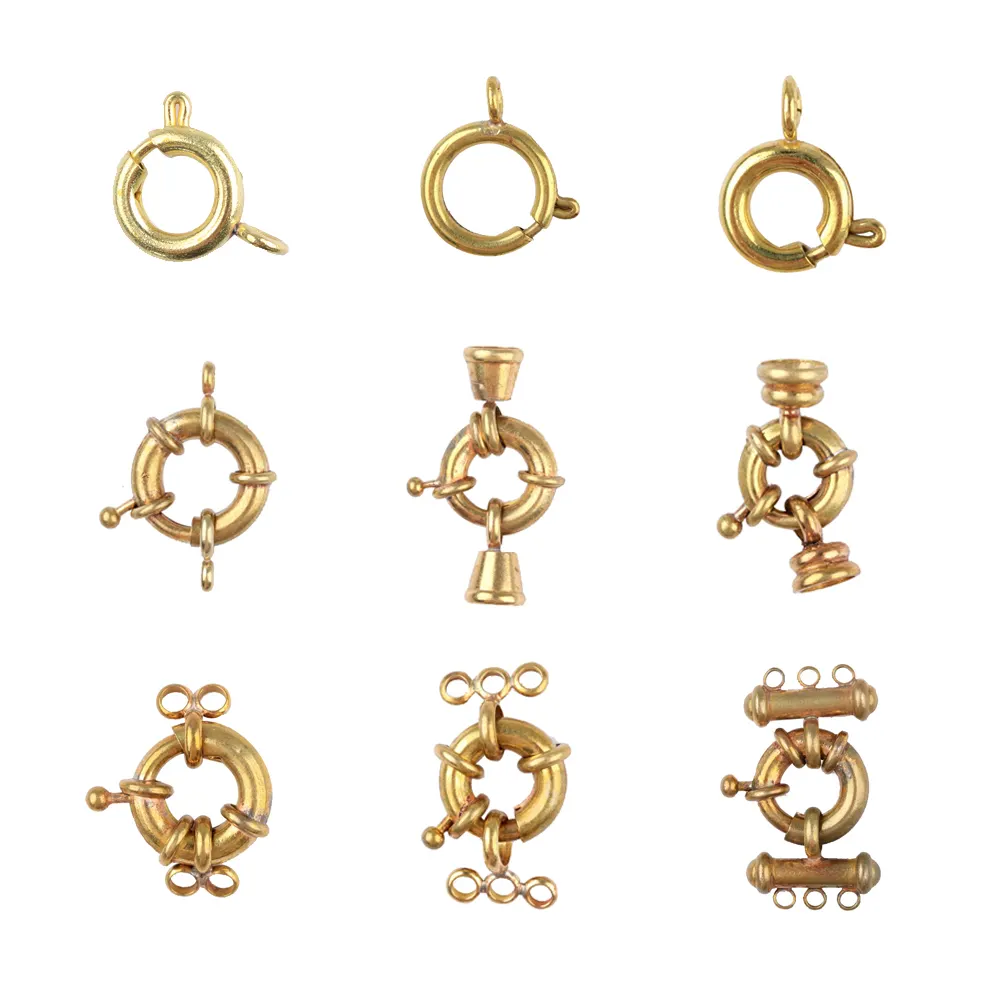 jewelry findings spring clasp - metal brass cooper alloy spring clasp for necklace bracelet making wholesale