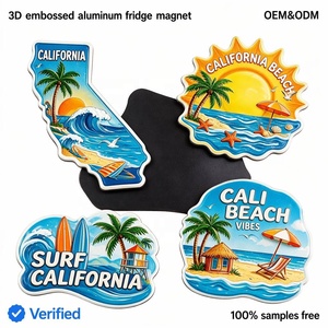 Imán de Refrigerador de Aluminio 3D en Relieve, Personalizado, Duradero, con Diseño de California, 2x3 Pulgadas, Recuerdo de Playa para Cocina, Bar, Decoración del <span class=keywords><strong>Hogar</strong></span>, Regalo - Product Image 1