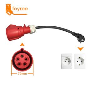 Cable de Carga para Vehículos Eléctricos Feyree Nuevo con Certificación CE, 3.5KW/7KW/11KW, Trifásico 32A, Monofásico 16A, Enchufe Europeo - Product Image 1