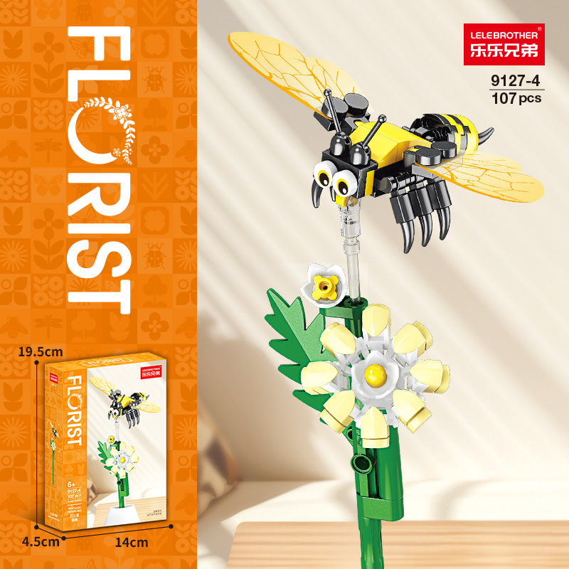 9127-4 White Trifoliate Honeybee 107PCS