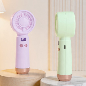 Ventilateur portable à main avec écran numérique, rechargeable par USB, moteur DC 5W, autonomie de 8h, commande par bouton, pour étudiants et bureaux - Product Image 3