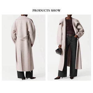 <span class=keywords><strong>Manteau</strong></span> <span class=keywords><strong>long</strong></span> d'hiver pour femmes, coupe ample, tissu en laine respirant, col roulé à simple boutonnage, fermeture à <span class=keywords><strong>ceinture</strong></span>, <span class=keywords><strong>manteau</strong></span> <span class=keywords><strong>long</strong></span> en cachemire pour femmes - Product Image 2