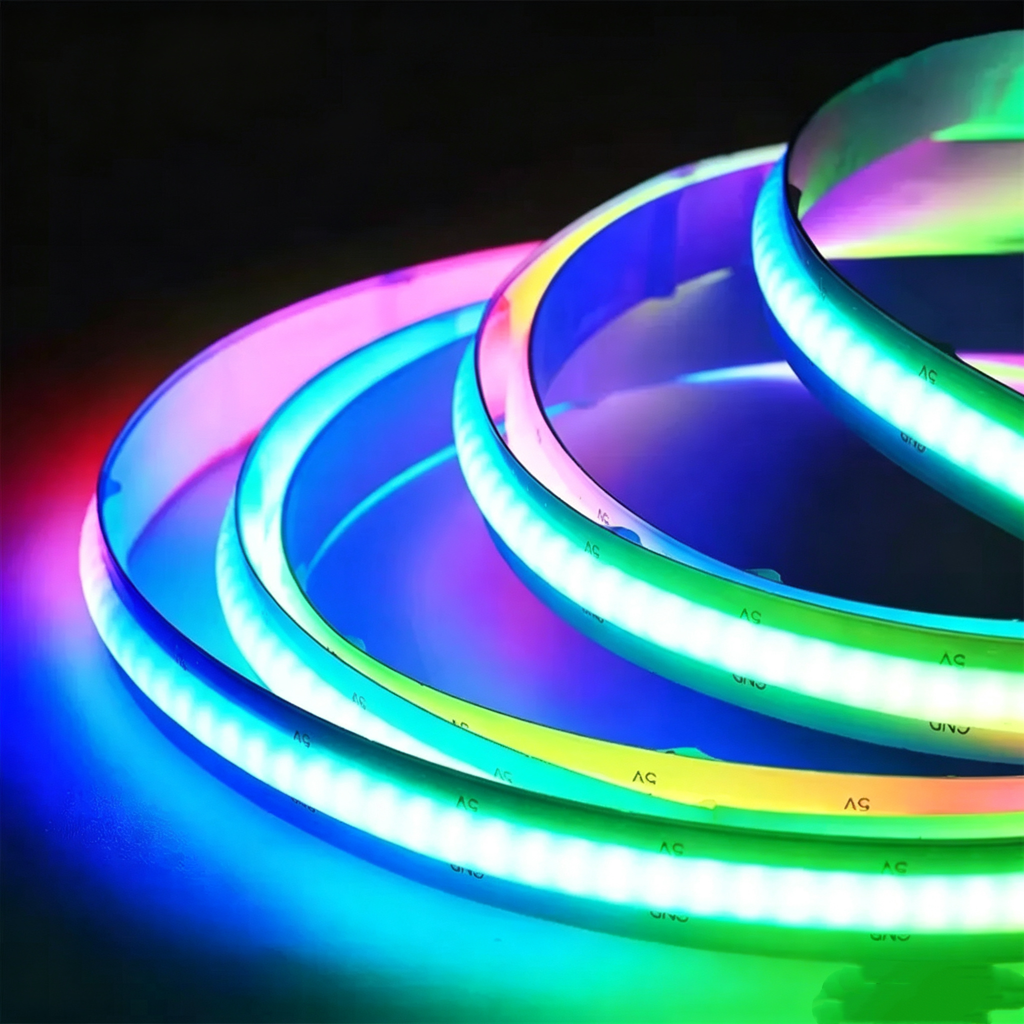 COB Pixel LED Strip Light DC5V 180LEDs/m 90Pixels/m Addressable COB Smart Light for Gaming Rooms and Party