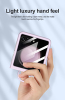 Coque originale en silicone pour Samsung Z Flip 7 Flip 5 6 Ring Holder Hard Cover avec protecteur d'écran intégré