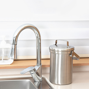 Cubo colgante de acero inoxidable para el hogar, cubo antiplagas para encimera de interior, compost de <span class=keywords><strong>cocina</strong></span> - Product Image 4