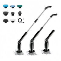 Brosse de nettoyage électrique rotative sans fil 10-en-1 pour douche, étanche IPX7, avec poignée extensible et batterie 4000 mAh