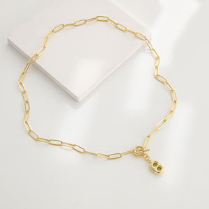 OT 버클 26 글자 펜던트 목걸이 18K 금도금 부드러운 버블 풍선 A-Z 편지 목걸이 쇄골 링크 체인 쥬얼리 - Product Image 5