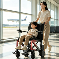 Fauteuil roulant électrique pliable léger de 11 kg avec batterie 6 Ah en fibre de carbone intégrale, moteurs 150W*2, vitesse de 4,5 km/h