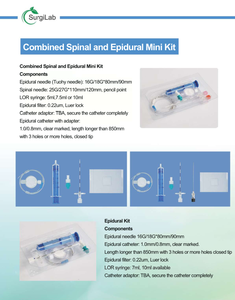 Wegwerp gecombineerde 25G 27G penpunt spinale epidurale naald CSE <span class=keywords><strong>kit</strong></span> 16G 18G epidurale naald diergeneeskundige anesthesie naald - Product Image 5