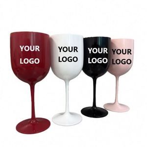 Verres à vin en plastique en gros, incassables, résistants aux chocs, réutilisables, adaptés aux aliments, compatibles lave-vaisselle, pour anniversaires et fêtes, 16 oz - Product Image 1