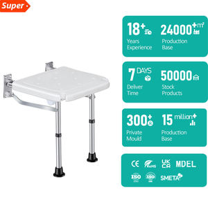 Chaise de bain pliante Design mural peu encombrant pour femmes âgées et enceintes Tabouret de douche <span class=keywords><strong>sanitaire</strong></span> pour petites salles de bain - Product Image 2
