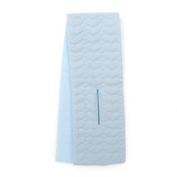 Écharpe matelassée en forme de cœur pour enfants, cache-cou pour tout-petits, bleu poudré, doublure en micro polaire de nylon, motif Love Stitch, chaude et douce pour l'hiver