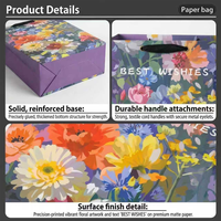 Sac cadeau en papier artistique de luxe personnalisé en coton avec poignée longue, matériaux recyclés, emballage haut de gamme de qualité supérieure pour le marché de luxe