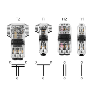 Conector Eléctrico de Empalme Rápido en Forma de H para Cable de 2 Pines 22-16 AWG, Bloques de Terminales de Crimpado para Tiras LED - Product Image 4