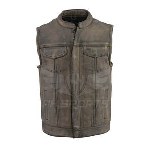 Chaleco de cuero impermeable de diseño personalizado para hombre estilo High Street para la temporada de invierno todos los tamaños precios de fábrica al por mayor ropa exterior - Product Image 5