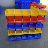 Bac de rangement rectangulaire robuste, boîtes de rangement empilables en plastique, bacs