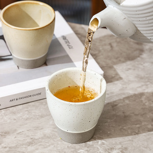 Taza de Té de Cerámica de Alta Gama Hecha a Mano de Estilo Japonés, Color Vintage, 230 ml, Taza de Espresso de Cerámica <span class=keywords><strong>sin</strong></span> <span class=keywords><strong>Asa</strong></span>, Taza de Sake - Product Image 2