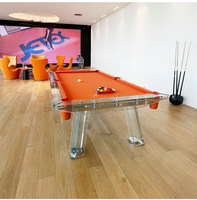 Table de billard de luxe supérieure de 8 pieds en verre trempé, personnalisée avec plateau en ardoise et coussinets en caoutchouc pour usage domestique