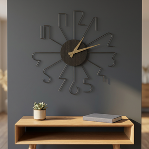 Minimalist Metal <b>Wall</b> <b>Clock</b> Abstract Geometric <b>Design</b> Silent Quartz Analog Hanging <b>Clock</b> for Living Room - Product Image 3