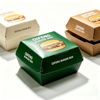 Emballage alimentaire à emporter personnalisé avec logo de marque, design écologique, matériaux recyclés, boîte à hamburger, doublure en éponge, kraft