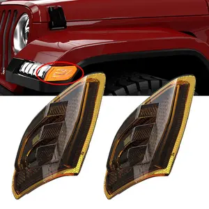 MorSun led side markers lights orange for jeep gladiator JT 2018+ fender flares led smoke flare lights for Jeep JL car parts