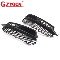 Pour Audi A3 8V S-Line RS3 13-15 Grille avant nid d'abeille + Grille de phare antibrouillard avec conduit d'air 8V3853651 8V3807681L 8V3807682K