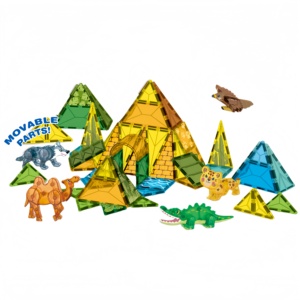 Ensemble de jouets dinosaures à aimants puissants, blocs magnétiques en plastique imprimés multicolores, coffret cadeau éducatif, tuiles de <span class=keywords><strong>construction</strong></span> pour zoo - Product Image 2