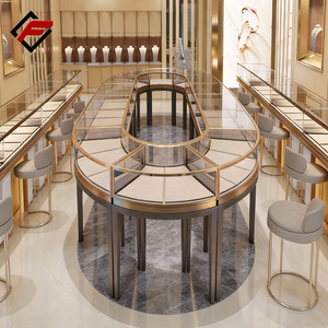 Armoire à bijoux de luxe et <span class=keywords><strong>vitrine</strong></span> à bijoux ovale avec présentoir en verre pour bijoux ovales - Product Image 5